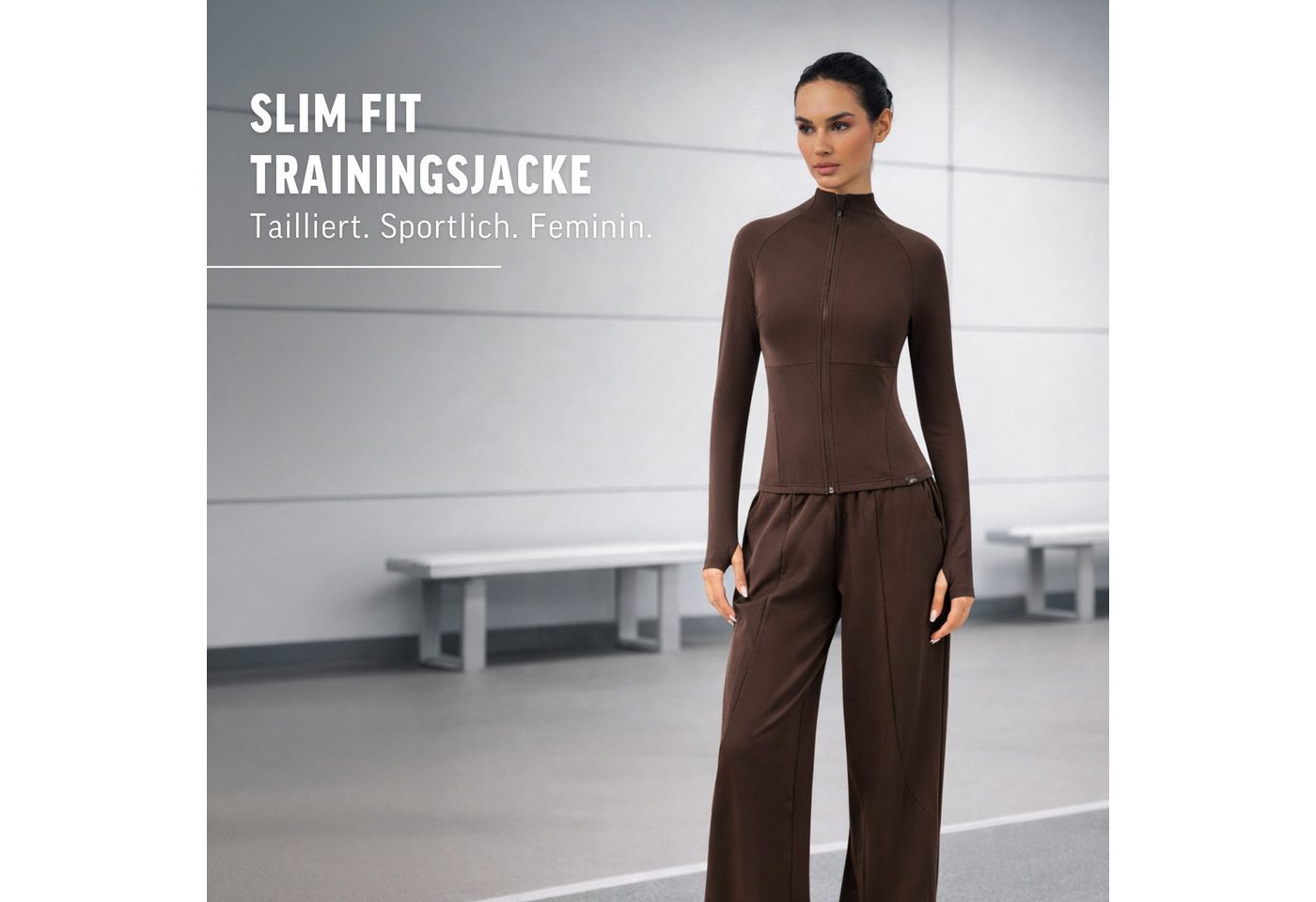 Smilodox Trainingsjacke Nexa, Sportjacke Damen, Slim Fit Jacke für Gym, Freizeit & Yoga Figurbetont, Stehkragen, Elastisches Material, Front-Zipper, Sport – Bild 3 von 5