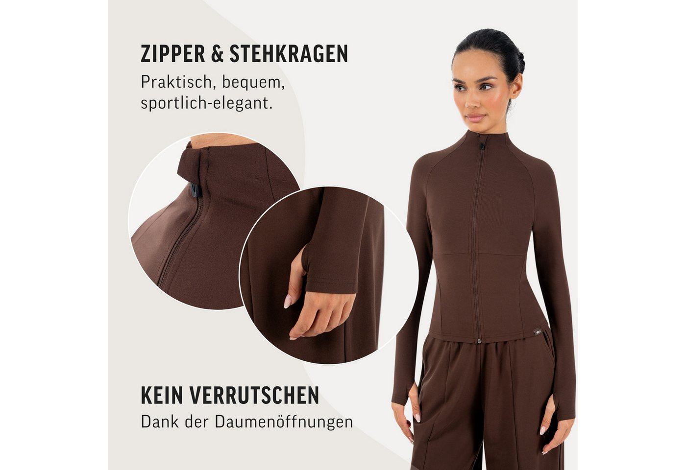 Smilodox Trainingsjacke Nexa, Sportjacke Damen, Slim Fit Jacke für Gym, Freizeit & Yoga Figurbetont, Stehkragen, Elastisches Material, Front-Zipper, Sport – Bild 5 von 5