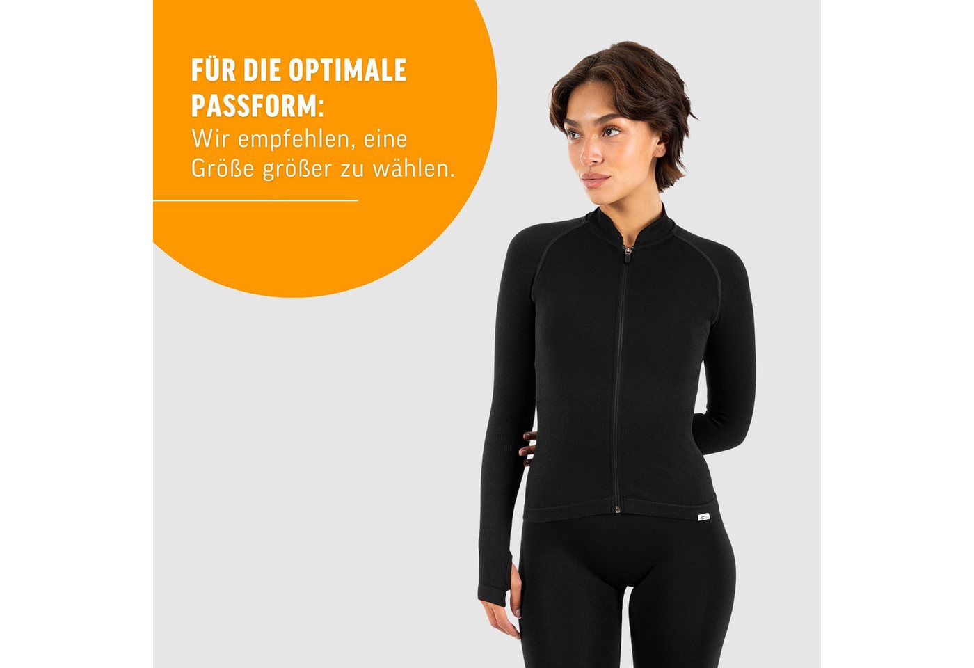 Smilodox Trainingsjacke Revia, Slim Fit Laufjacke mit Stehkragen & Daumenöffnungen, Workout Fitness Oberteil, elastisches Funktionsmaterial, Sportjacke – Bild 2 von 5