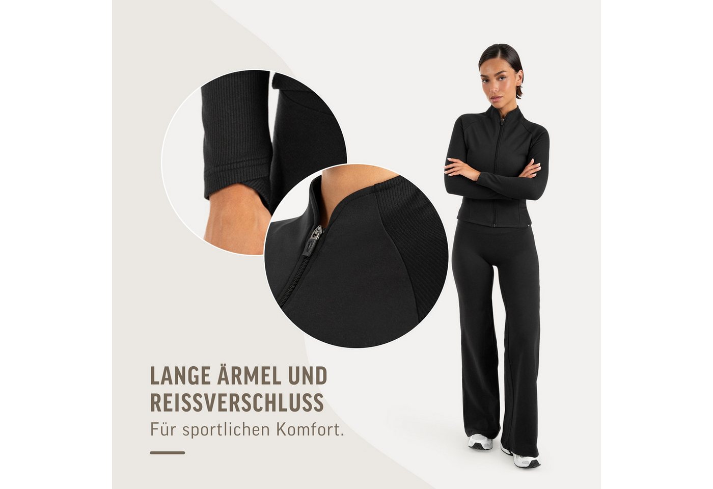Smilodox Trainingsjacke Solvea Damen, Sportjacke, Shaped Fit, Gymkleidung, Sportjacke Figurbetont, Stehkragen, Reißverschluss, Jacke für Fitness, Yoga – Bild 5 von 5