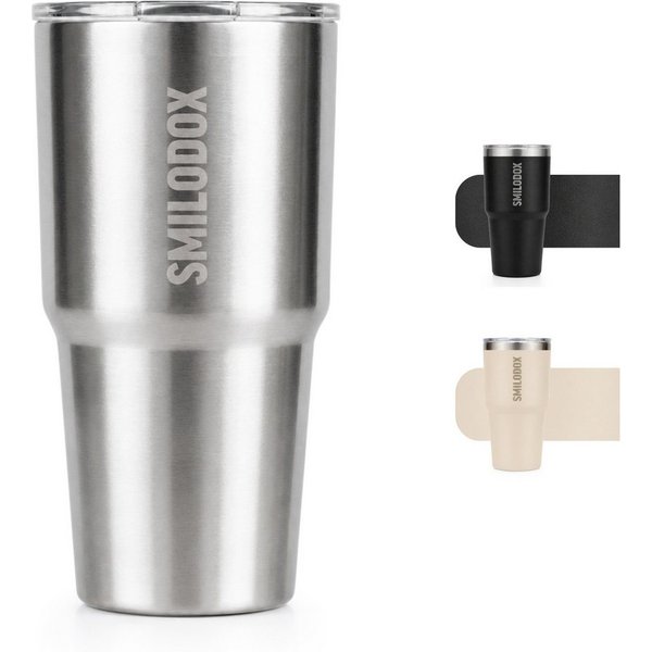 Smilodox Trinkflasche Pantho Trinkbecher 550 ml, Edelstahl Thermoflasche mit Henkel, 100% auslaufsicher, BPA-frei, Unisex Design, für Büro, Gym & Alltag