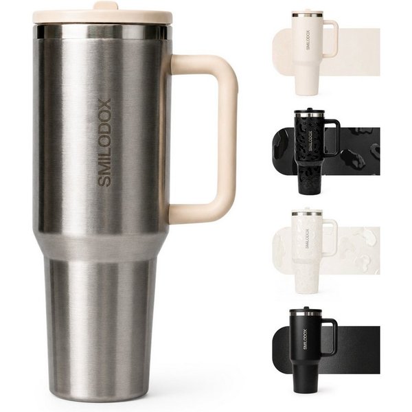 Smilodox Trinkflasche Termis Edelstahl Thermobecher, 1,2 Liter Trinkbecher, 100% auslaufsicher, BPA-frei, Unisex Design, für Büro, Gym & Alltag