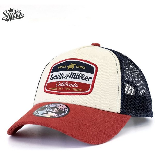 Smith & Miller Trucker Cap Basecap Vicent rot/beige - 1 Stück