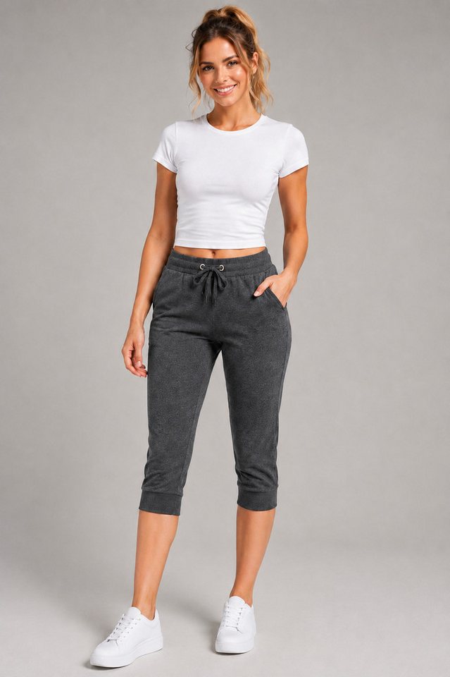 Smith & Solo 3/4-Hose Damen - Jogginghose, kurze Hose, Caprihose Elastikbund mit Kordelzug – Bild 4 von 5