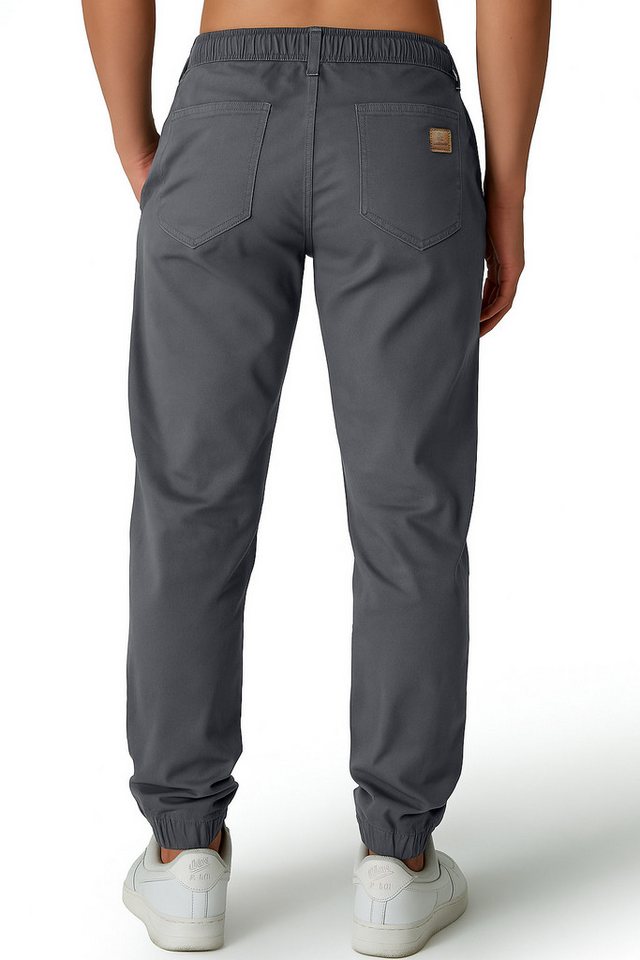 Smith & Solo Chinohose Herren, Chino Hosen Jogginghose mit Kordelzug, Jogger Baumwolle – Bild 4 von 5