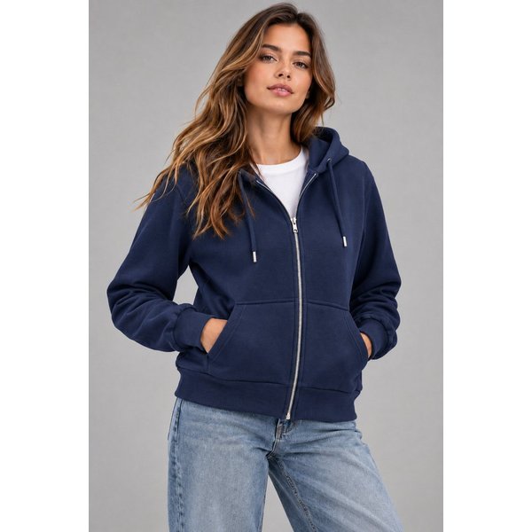 Smith & Solo Kapuzenpullover Damen - Sweatshirt mit Reißverschluss Zipper Hoodie Kapuzensweatjacke