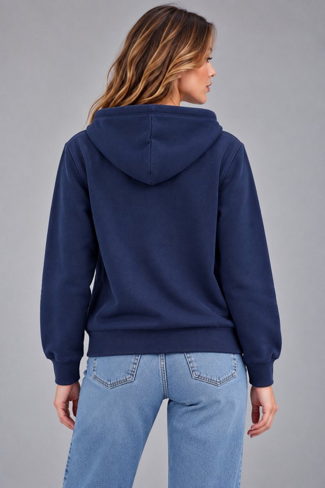 Smith & Solo Kapuzenpullover Damen - Sweatshirt mit Reißverschluss Zipper Hoodie Kapuzensweatjacke – Bild 3 von 5