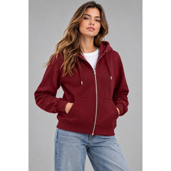 Smith & Solo Kapuzenpullover Damen - Sweatshirt mit Reißverschluss Zipper Hoodie Kapuzensweatjacke