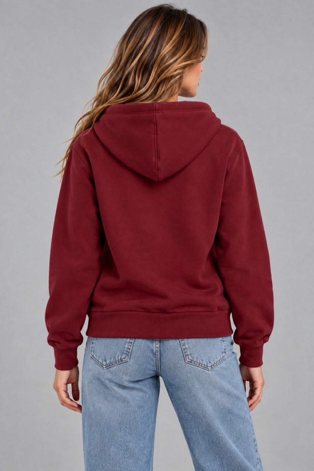 Smith & Solo Kapuzenpullover Damen - Sweatshirt mit Reißverschluss Zipper Hoodie Kapuzensweatjacke – Bild 3 von 5