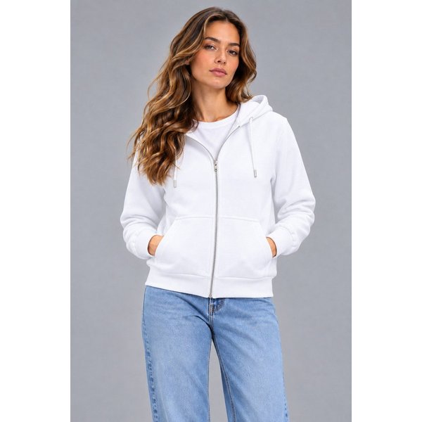 Smith & Solo Kapuzenpullover Damen - Sweatshirt mit Reißverschluss Zipper Hoodie Kapuzensweatjacke