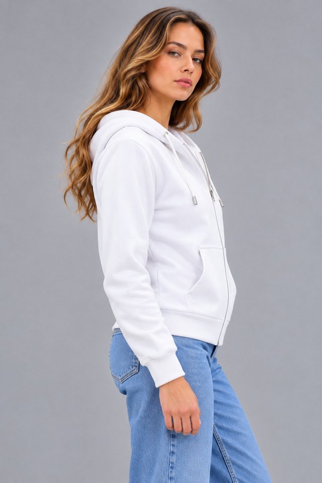 Smith & Solo Kapuzenpullover Damen - Sweatshirt mit Reißverschluss Zipper Hoodie Kapuzensweatjacke – Bild 2 von 5