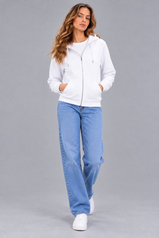 Smith & Solo Kapuzenpullover Damen - Sweatshirt mit Reißverschluss Zipper Hoodie Kapuzensweatjacke – Bild 4 von 5