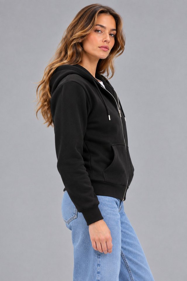 Smith & Solo Kapuzenpullover Damen - Sweatshirt mit Reißverschluss Zipper Hoodie Kapuzensweatjacke – Bild 2 von 5