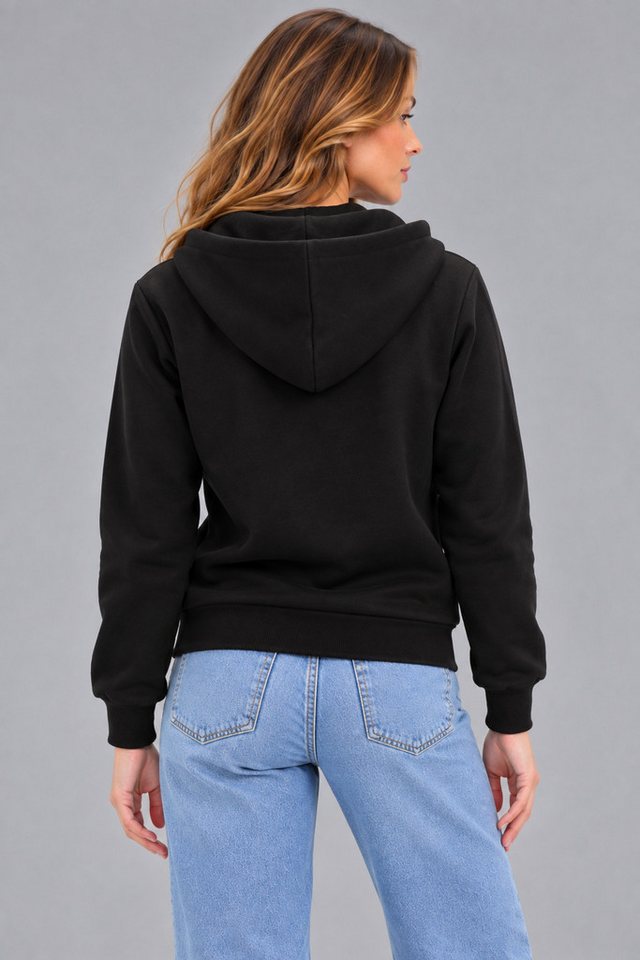 Smith & Solo Kapuzenpullover Damen - Sweatshirt mit Reißverschluss Zipper Hoodie Kapuzensweatjacke – Bild 3 von 5