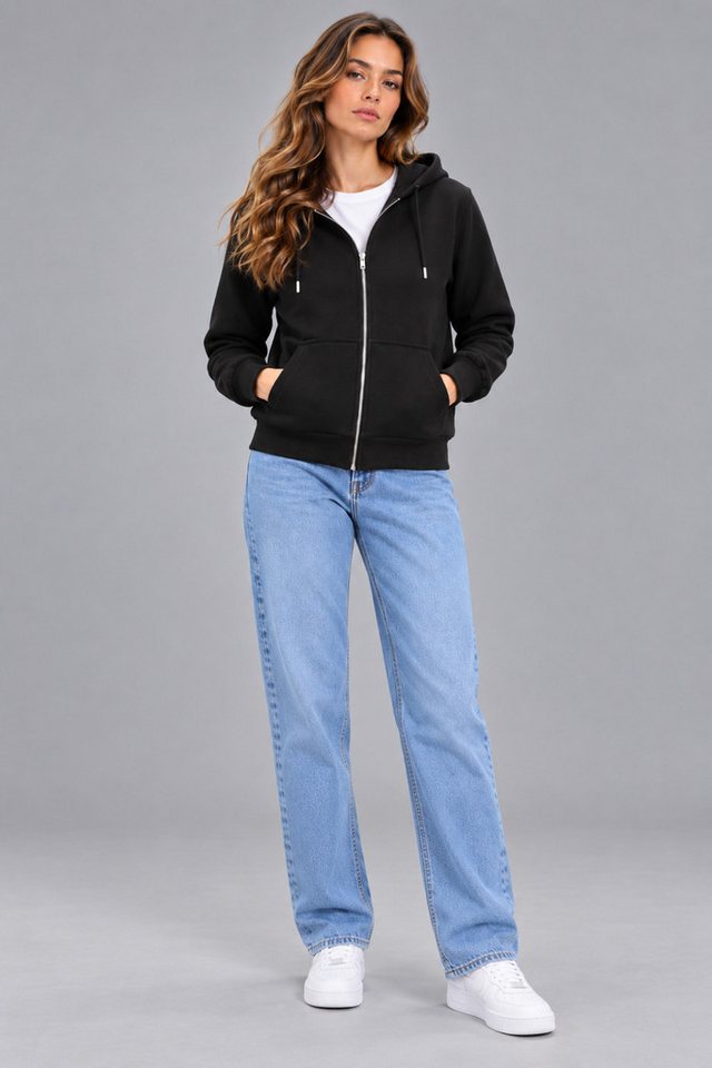 Smith & Solo Kapuzenpullover Damen - Sweatshirt mit Reißverschluss Zipper Hoodie Kapuzensweatjacke – Bild 4 von 5