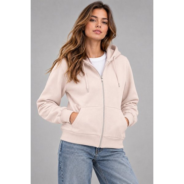 Smith & Solo Kapuzenpullover Damen - Sweatshirt mit Reißverschluss Zipper Hoodie Kapuzensweatjacke