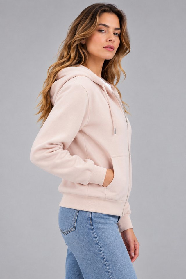 Smith & Solo Kapuzenpullover Damen - Sweatshirt mit Reißverschluss Zipper Hoodie Kapuzensweatjacke – Bild 2 von 5