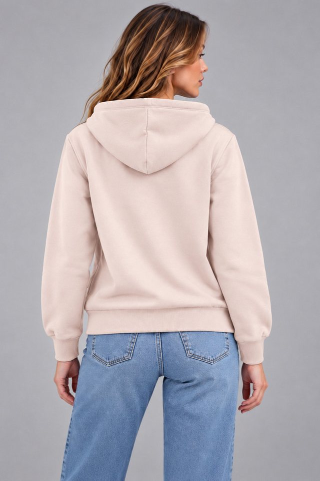 Smith & Solo Kapuzenpullover Damen - Sweatshirt mit Reißverschluss Zipper Hoodie Kapuzensweatjacke – Bild 3 von 5