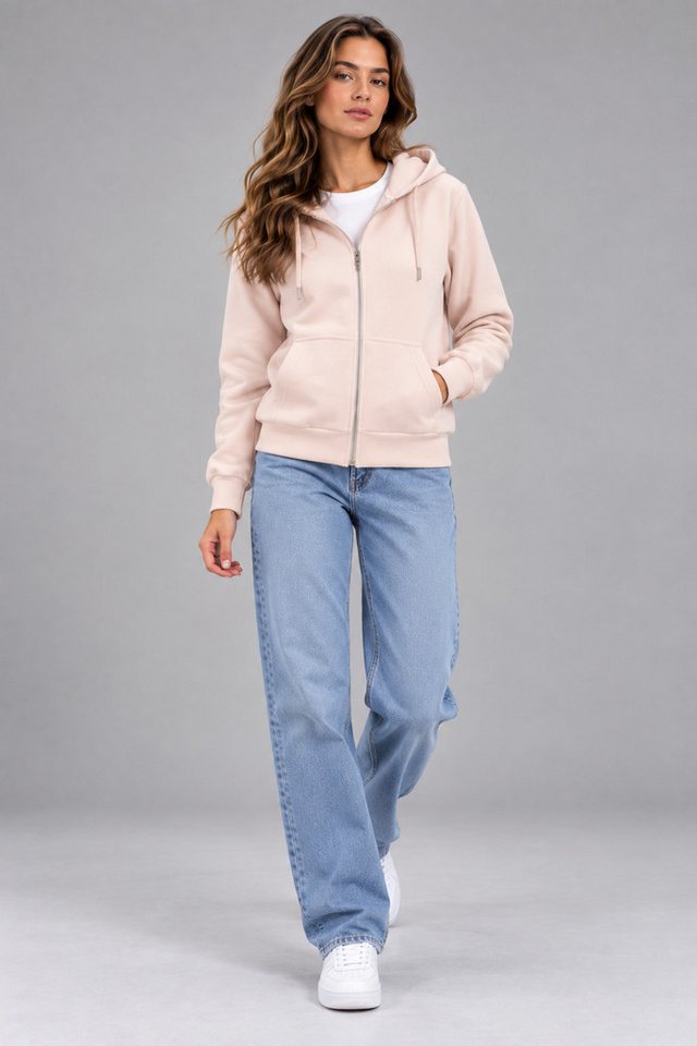 Smith & Solo Kapuzenpullover Damen - Sweatshirt mit Reißverschluss Zipper Hoodie Kapuzensweatjacke – Bild 4 von 5