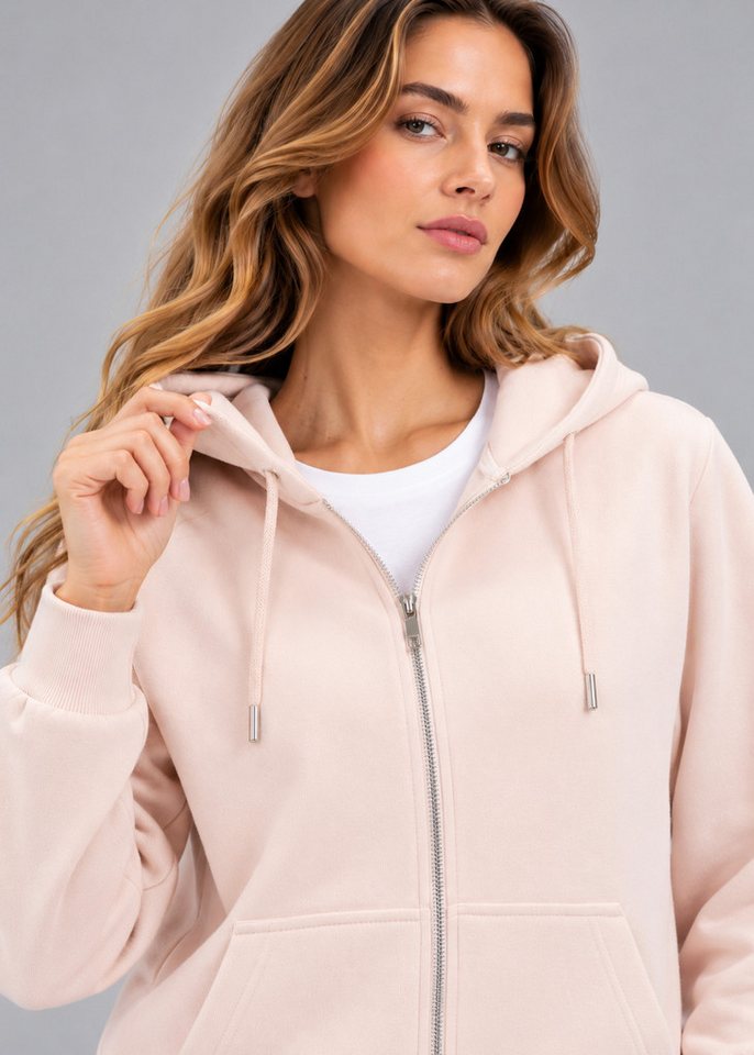 Smith & Solo Kapuzenpullover Damen - Sweatshirt mit Reißverschluss Zipper Hoodie Kapuzensweatjacke – Bild 5 von 5