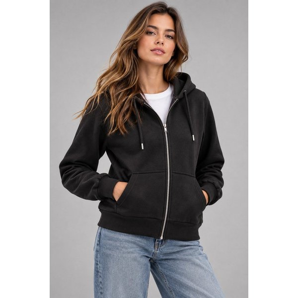 Smith & Solo Kapuzenpullover Damen - Sweatshirt mit Reißverschluss Zipper Hoodie Kapuzensweatjacke