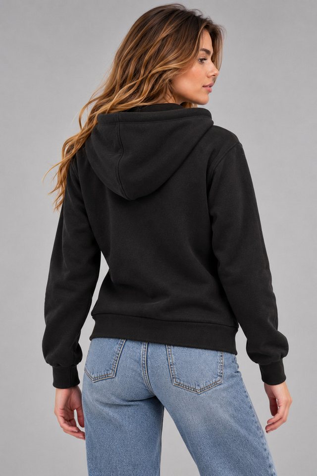 Smith & Solo Kapuzenpullover Damen - Sweatshirt mit Reißverschluss Zipper Hoodie Kapuzensweatjacke – Bild 3 von 5