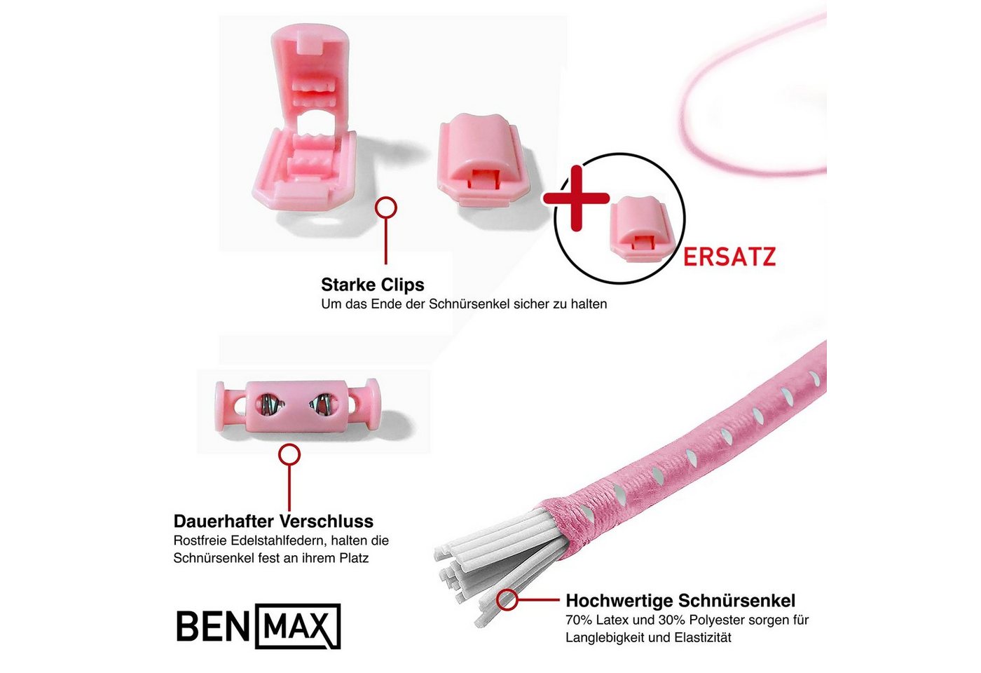 Smith & Solo Schnürsenkel Schnürsenkel ohne Binden, Elastisch – Bild 5 von 5