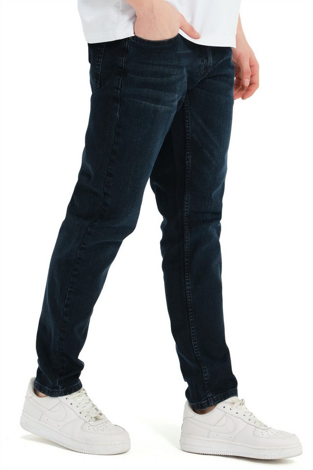Smith & Solo Stretch-Jeans Hosen, Jeans Herren Slim Fit, Jeanshose 5-Pocket Design, Schmale Jeans, Slimfit – Bild 3 von 5