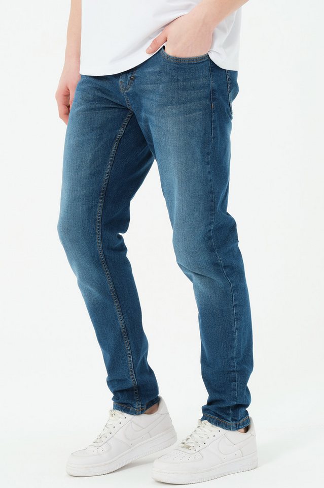 Smith & Solo Stretch-Jeans Hosen, Jeans Herren Slim Fit, Jeanshose 5-Pocket Design, Schmale Jeans, Slimfit – Bild 2 von 5