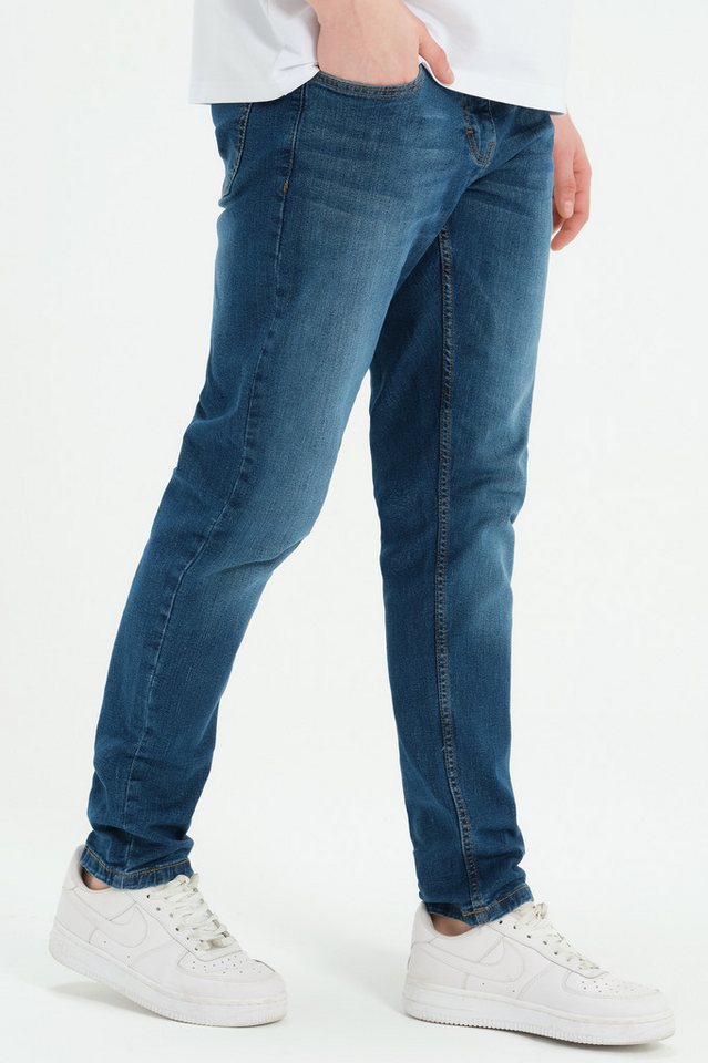Smith & Solo Stretch-Jeans Hosen, Jeans Herren Slim Fit, Jeanshose 5-Pocket Design, Schmale Jeans, Slimfit – Bild 3 von 5