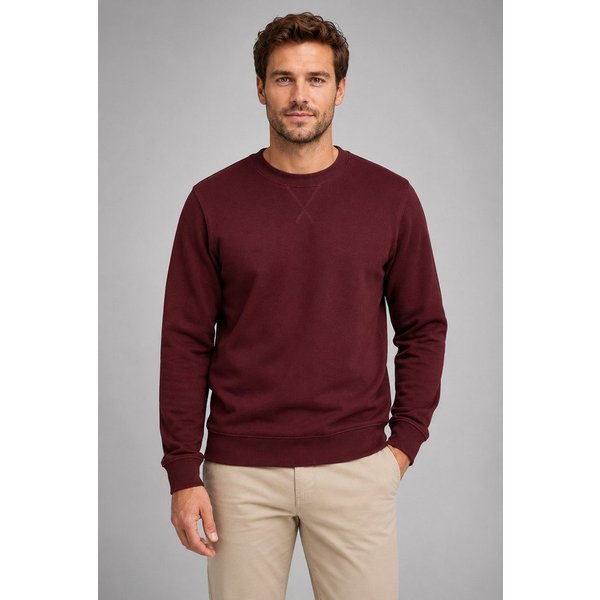 Smith & Solo Sweatshirt Herren, Pullover Baumwolle Loose Fit, Langarm, unifarben