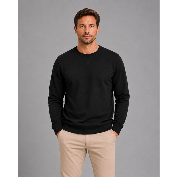 Smith & Solo Sweatshirt Herren, Pullover Baumwolle Loose Fit, Langarm, unifarben