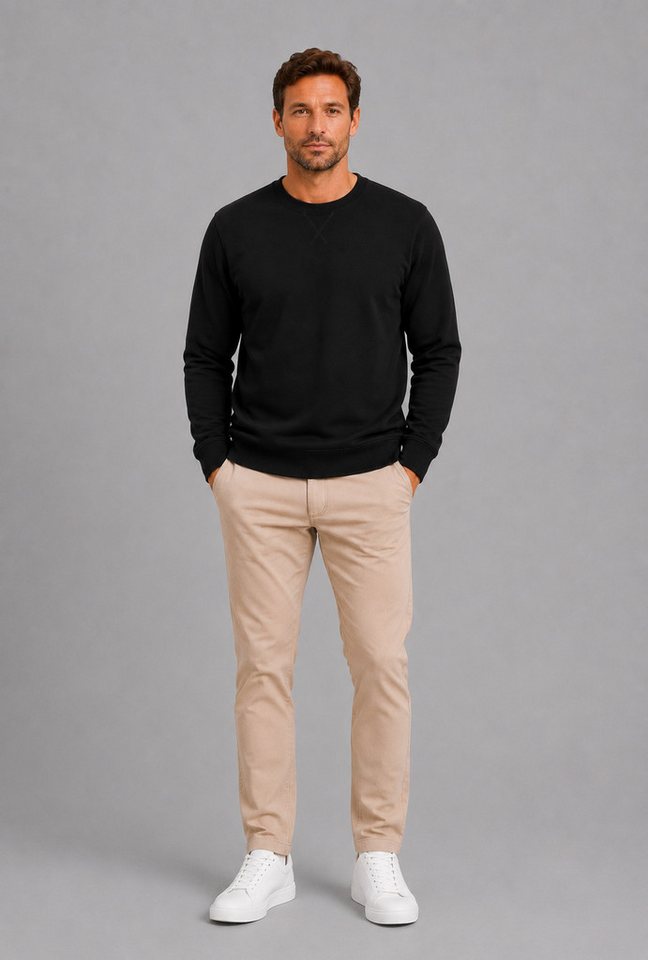 Smith & Solo Sweatshirt Herren, Pullover Baumwolle Loose Fit, Langarm, unifarben – Bild 3 von 5