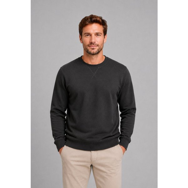 Smith & Solo Sweatshirt Herren, Pullover Baumwolle Loose Fit, Langarm, unifarben