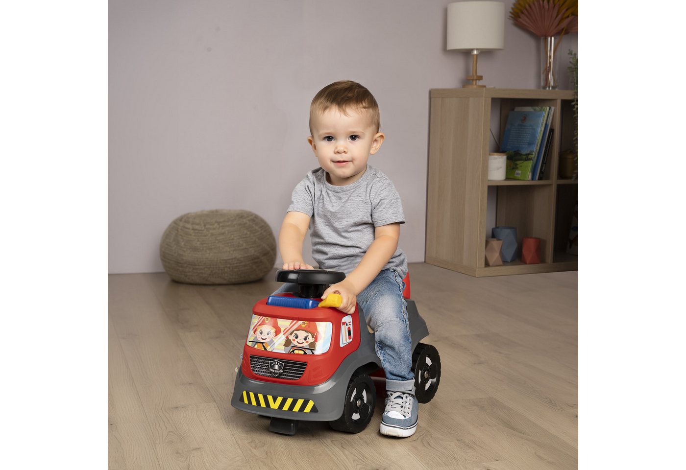 Smoby Rutscherauto Feuerwehr, mit Licht und Sirene – Bild 3 von 5