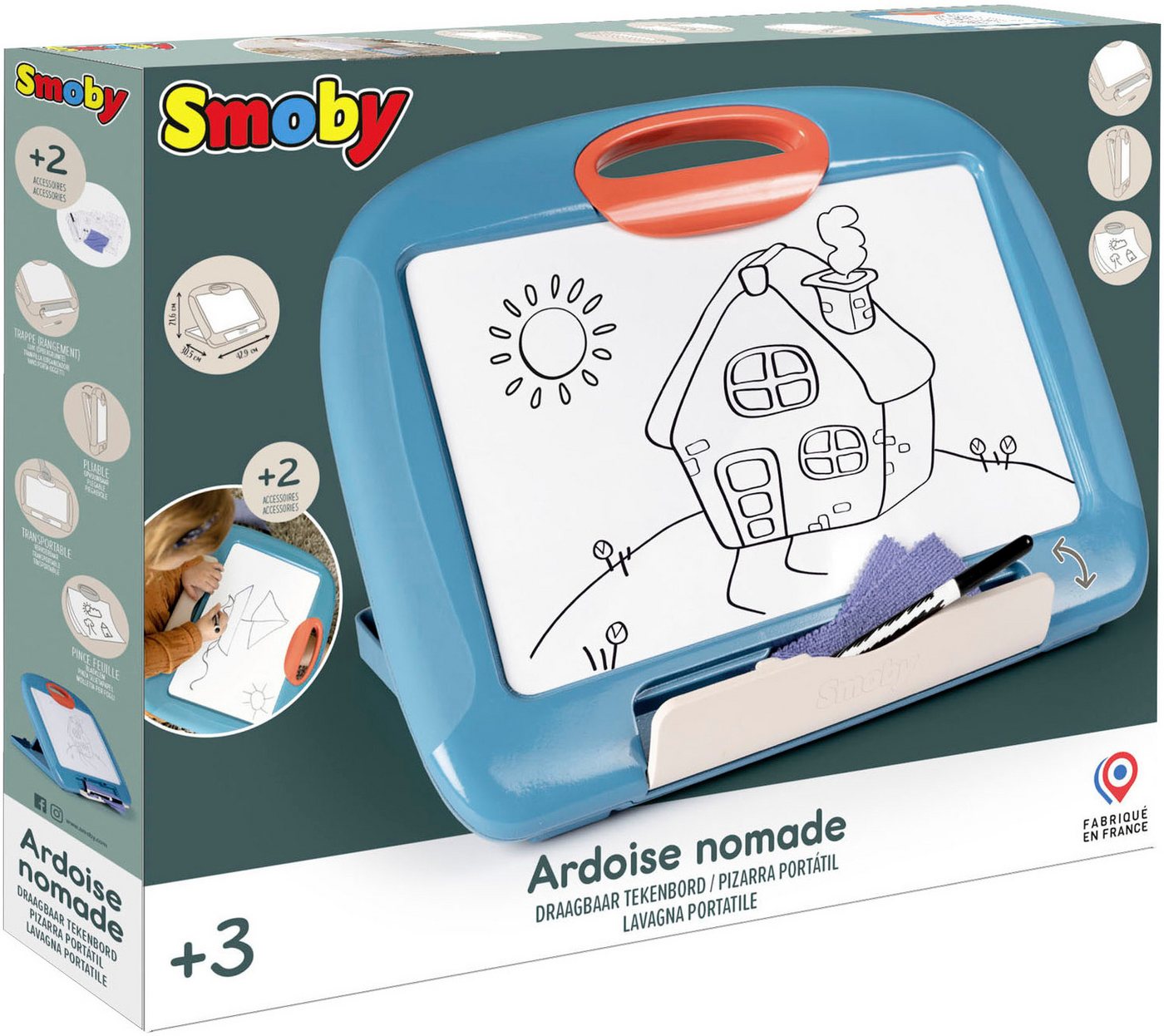 Smoby Tafel Tisch-Maltafel, mit abwischbarer Schreibfläche, Made in Europe – Bild 3 von 5