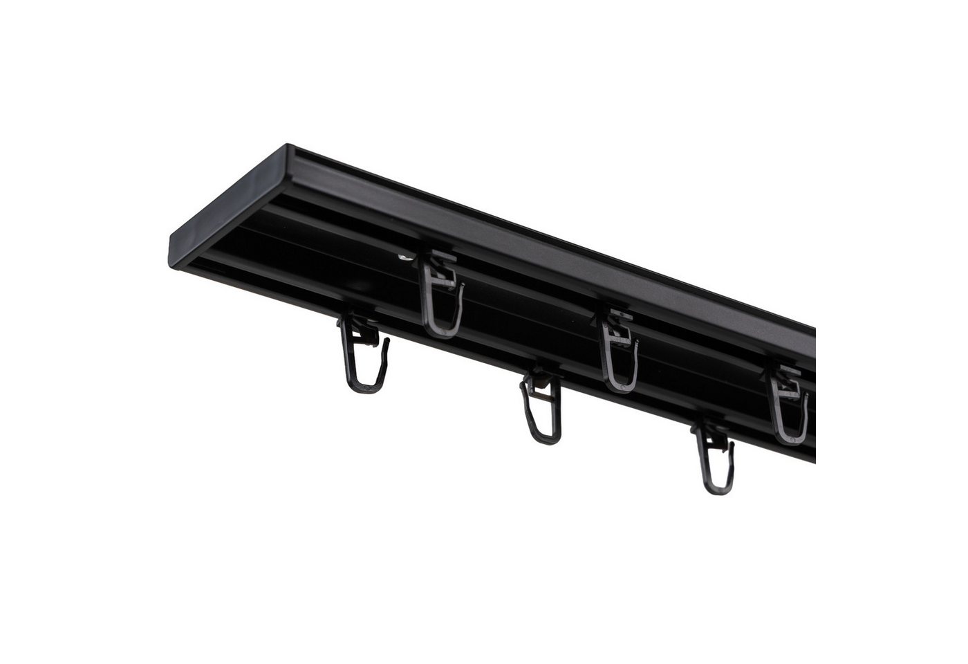 SN DECO GROUP Gardinenschiene Objektschiene LM, 2-läufig, Fixmaß, mit Bohren, verschraubt, Aluminium, vorgebohrt, Aluminium, Innenlauf, Vorhangschiene – Bild 2 von 5