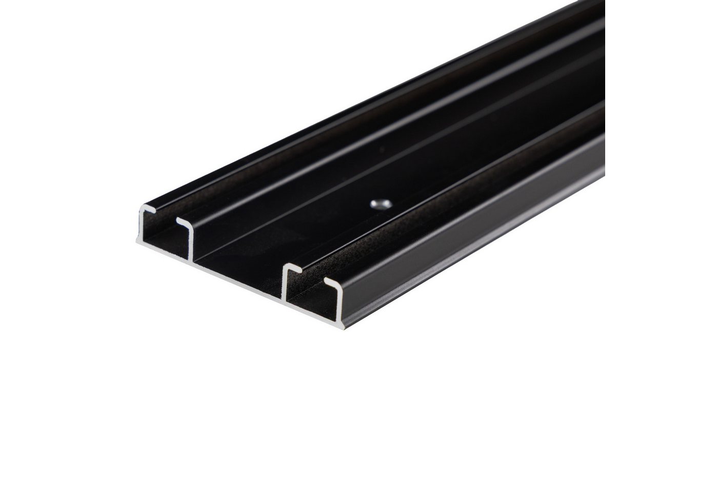 SN DECO GROUP Gardinenschiene Objektschiene LM, 2-läufig, Fixmaß, mit Bohren, verschraubt, Aluminium, vorgebohrt, Aluminium, Innenlauf, Vorhangschiene – Bild 3 von 5