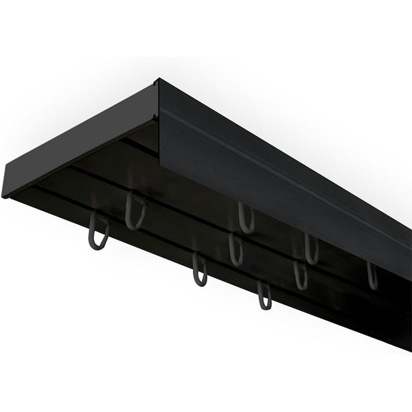 SN DECO GROUP Gardinenschiene Vorhangschiene SH (1) mit Blende 5 cm, 3-läufig, Fixmaß, mit Bohren, verschraubt, Kunststoff
