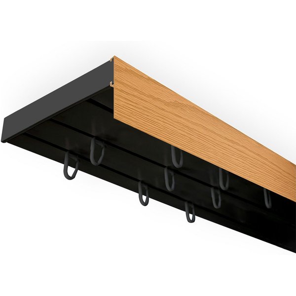 SN DECO GROUP Gardinenschiene Vorhangschiene SH (1) mit Blende 5 cm, 3-läufig, Fixmaß, mit Bohren, verschraubt, Kunststoff