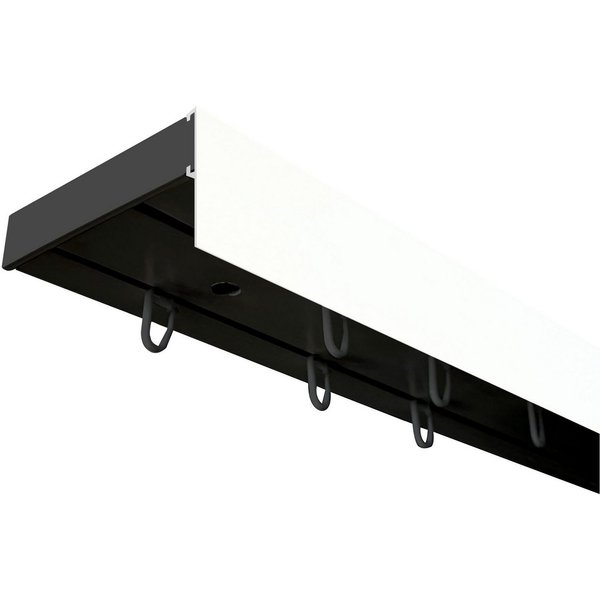 SN DECO GROUP Gardinenschiene Vorhangschiene SH (1) mit Blende 5 cm, 2-läufig, Fixmaß, mit Bohren, verschraubt, Kunststoff