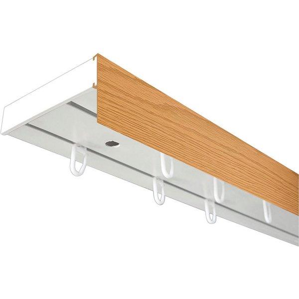 SN DECO GROUP Gardinenschiene Vorhangschiene SH (1) mit Blende 5 cm, 2-läufig, Fixmaß, mit Bohren, verschraubt, Kunststoff