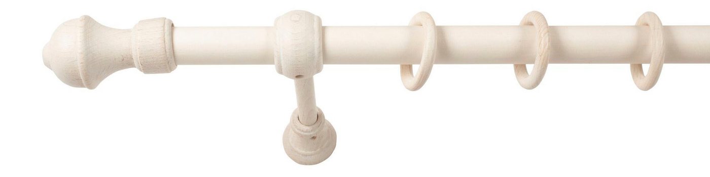 SN DECO GROUP Gardinenstange Ares, 1-läufig, Fixmaß, mit Bohren, verschraubt, Holzwerkstoff, 28 mm, Holz, verschiedene Längen und Farben, Komplettset – Bild 3 von 5