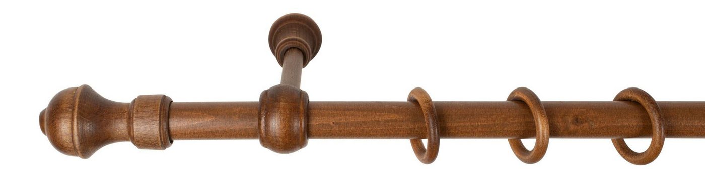SN DECO GROUP Gardinenstange Ares, 1-läufig, Fixmaß, mit Bohren, verschraubt, Holzwerkstoff, 28 mm, Holz, verschiedene Längen und Farben, Komplettset – Bild 2 von 5