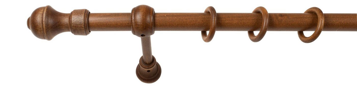 SN DECO GROUP Gardinenstange Ares, 1-läufig, Fixmaß, mit Bohren, verschraubt, Holzwerkstoff, 28 mm, Holz, verschiedene Längen und Farben, Komplettset – Bild 3 von 5
