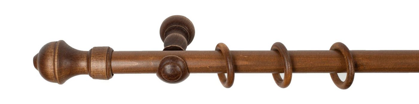 SN DECO GROUP Gardinenstange Ares, 1-läufig, Fixmaß, mit Bohren, verschraubt, Holzwerkstoff, 28 mm, Holz, verschiedene Längen und Farben, Komplettset – Bild 2 von 5
