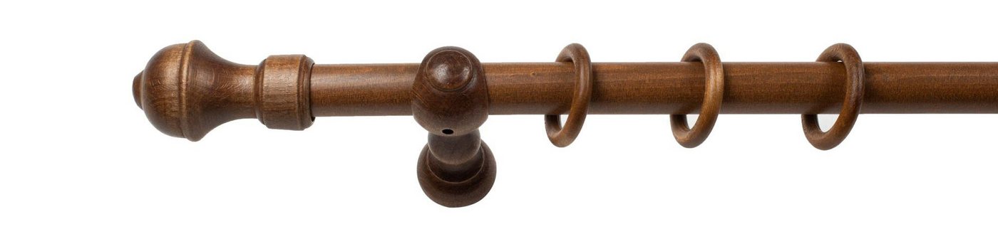 SN DECO GROUP Gardinenstange Ares, 1-läufig, Fixmaß, mit Bohren, verschraubt, Holzwerkstoff, 28 mm, Holz, verschiedene Längen und Farben, Komplettset – Bild 3 von 5