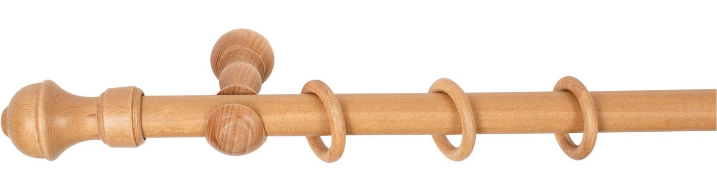 SN DECO GROUP Gardinenstange Ares, 1-läufig, Fixmaß, mit Bohren, verschraubt, Holzwerkstoff, 28 mm, Holz, verschiedene Längen und Farben, Komplettset – Bild 2 von 5