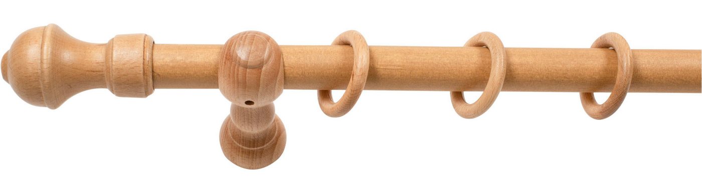 SN DECO GROUP Gardinenstange Ares, 1-läufig, Fixmaß, mit Bohren, verschraubt, Holzwerkstoff, 28 mm, Holz, verschiedene Längen und Farben, Komplettset – Bild 3 von 5