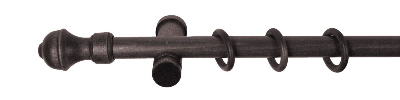 SN DECO GROUP Gardinenstange Ares, 1-läufig, Fixmaß, mit Bohren, verschraubt, Holzwerkstoff, 28 mm, Holz, verschiedene Längen und Farben, Komplettset – Bild 2 von 5